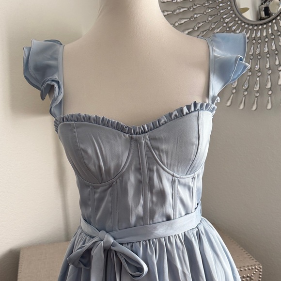 Altar’d State Light Blue Ruffled Mini Dress S - Picture 5 of 5